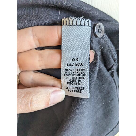 SUPREMA Essentials by Catherines Collared Short Sleeve Black Polo Top Size 0X - Picture 4 of 5